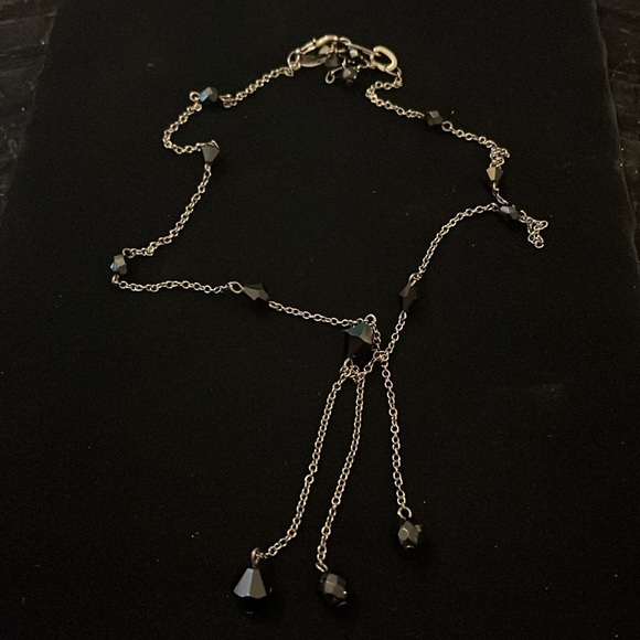 White House Black Market Black Beaded Dark Tone Chain Necklace - Picture 14 of 17